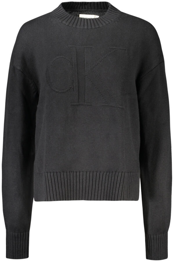 calvinkleinmagliadonnanero_1-3.jpg Pleten pulover Calvin Klein za ženske – črn