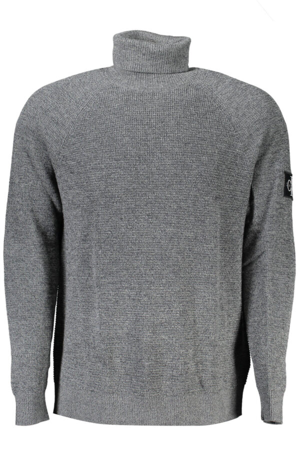 Pleten pulover Calvin Klein za moške – siv – sprednji pogled