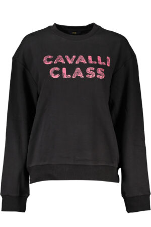 Pulover Cavalli Class za ženske – črn