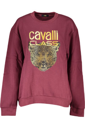 Pulover Cavalli Class za ženske – vijoličen – sprednji pogled