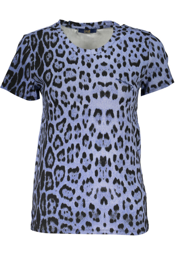 cavalliclasst-shirtmanichecortedonnaazzurro_1.jpg Majica Cavalli Class za ženske – svetlo modra