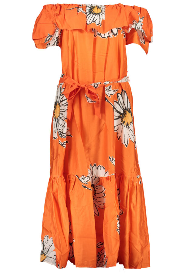 Obleka Desigual za ženske – oranžna