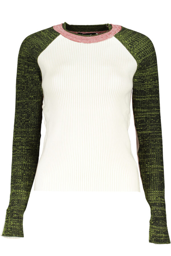 desigualmagliadonnabianco_1-3.jpg Pleten pulover Desigual za ženske – bel