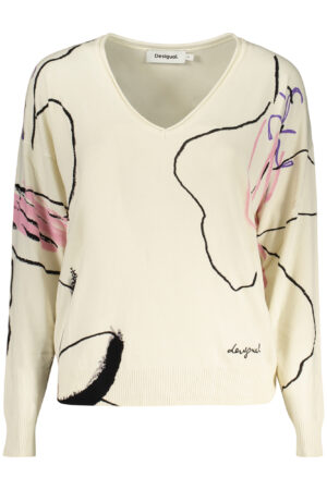 desigualmagliadonnabianco_1.jpg Ženski pulover Desigual – bel