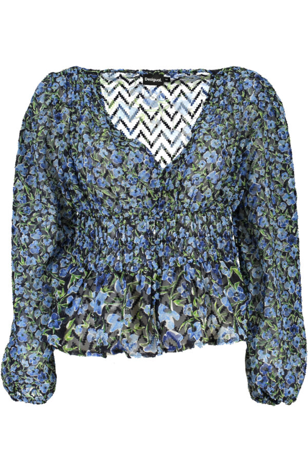 Pleten pulover Desigual za ženske – moder