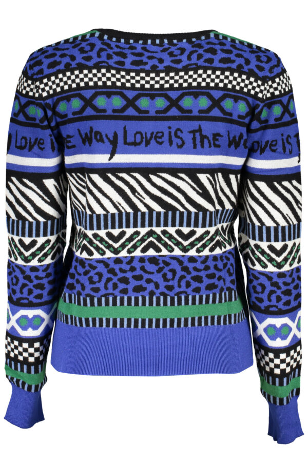 Pleten pulover Desigual za ženske – moder