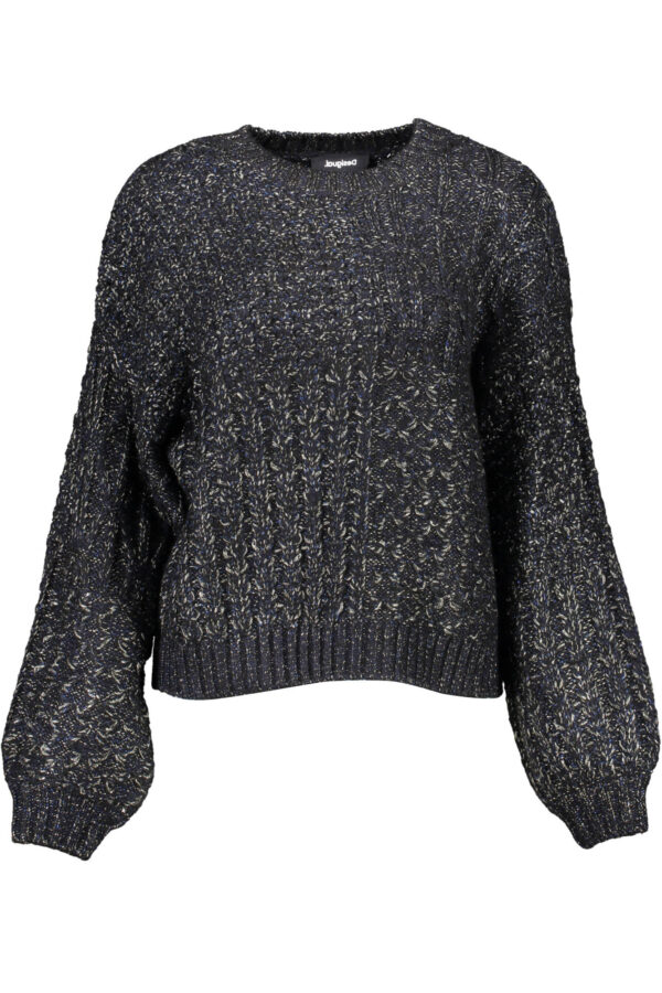 Pleten pulover Desigual za ženske – črn