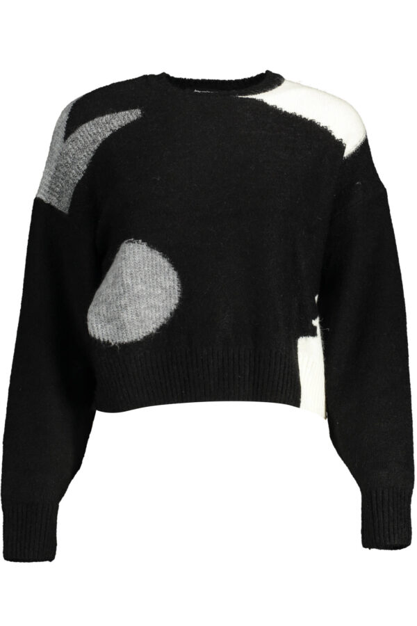 Pleten pulover Desigual za ženske – črn