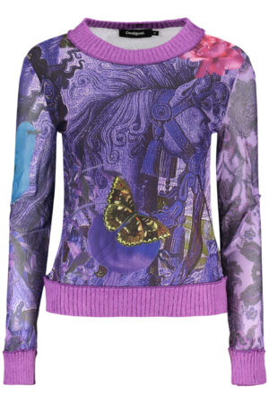Pleten pulover Desigual za ženske – vijoličen