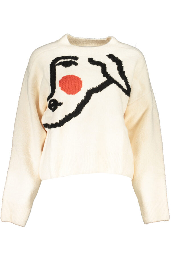 desigualmaglionedonnabianco_1-2.jpg Pleten pulover Desigual za ženske – bel