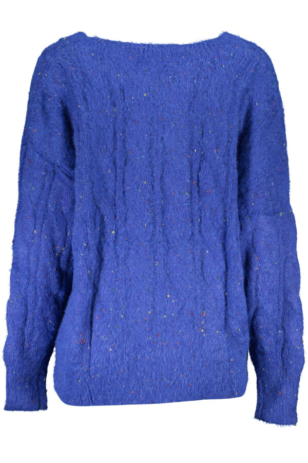 Pleten pulover Desigual za ženske – moder