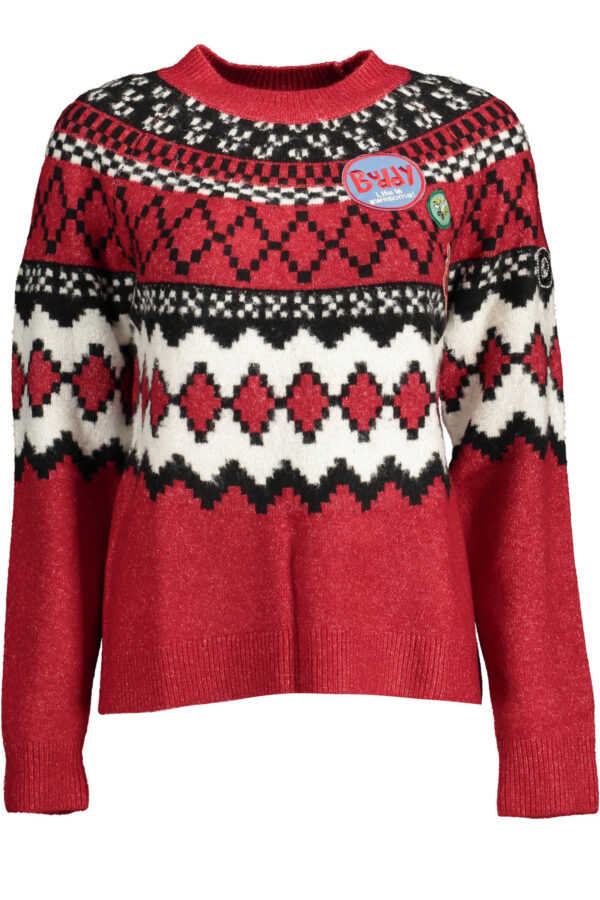 desigualmaglionedonnarosso_1.jpg Pleten pulover Desigual za ženske – rdeč