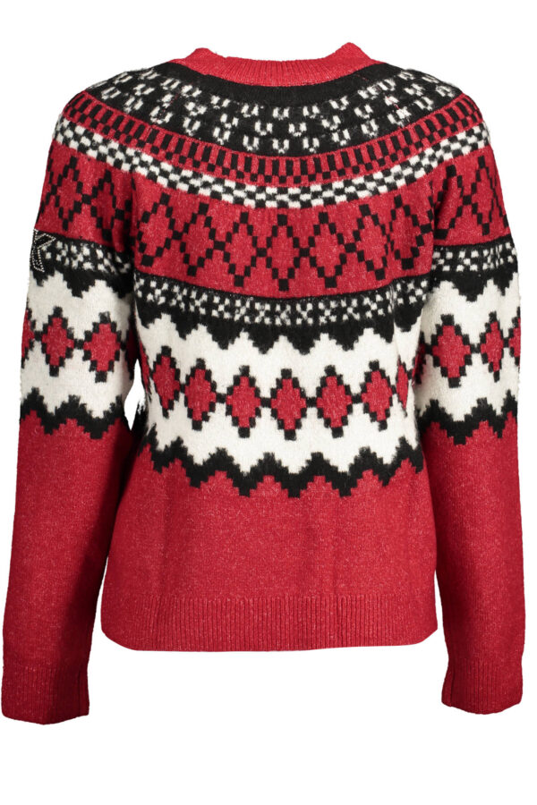 desigualmaglionedonnarosso_2.jpg Pleten pulover Desigual za ženske – rdeč