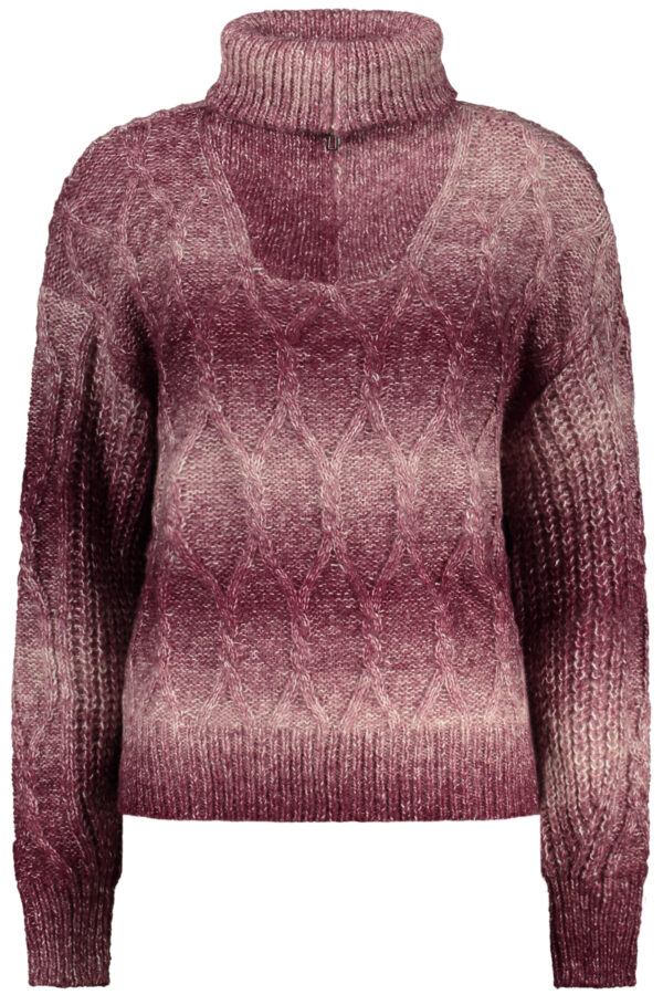 desigualmaglionedonnaviola_1.jpg Pleten pulover Desigual za ženske – vijoličen – sprednji pogled