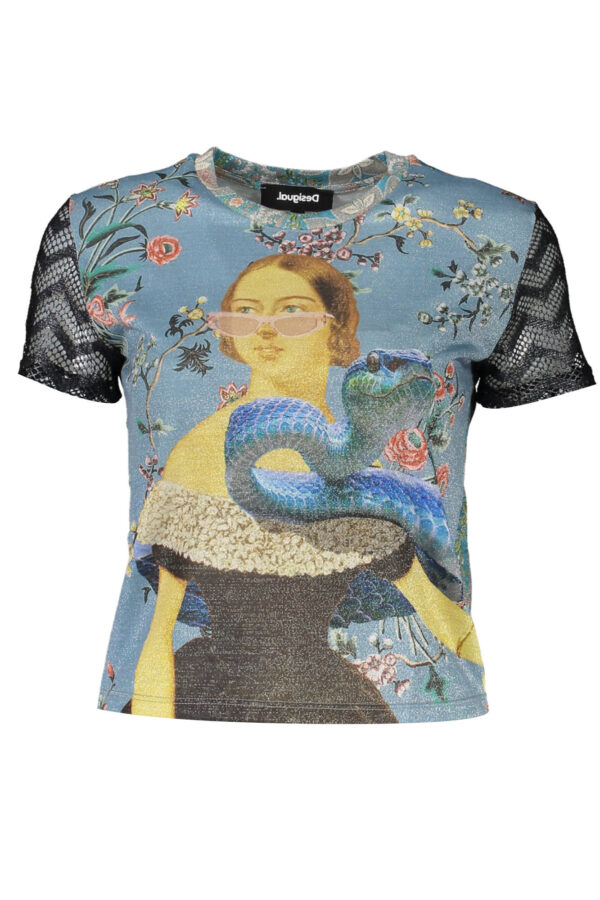Majica Desigual za ženske – svetlo modra