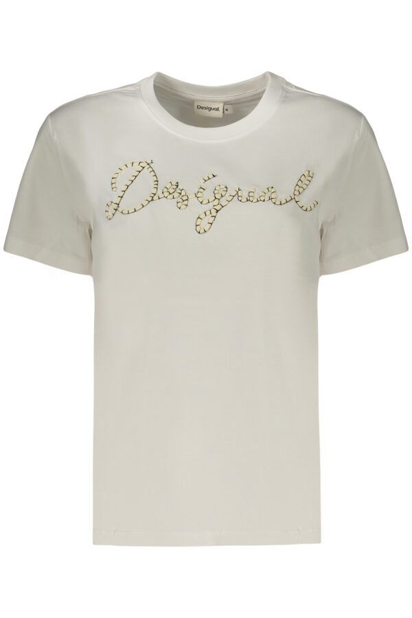 desigualt-shirtmanichecortedonnabianco_1.jpg Majica Desigual za ženske – bela