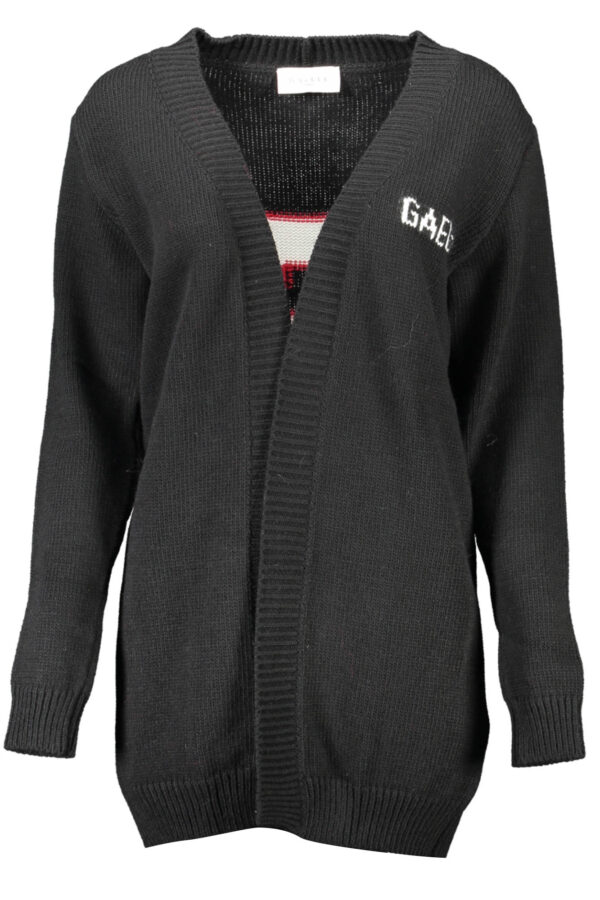 Pleten pulover Gaelle Paris za ženske – črn