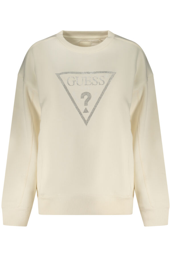 guessjeansfelpasenzazipdonnabianco_1-1.jpg Pulover Guess Jeans za ženske – bel