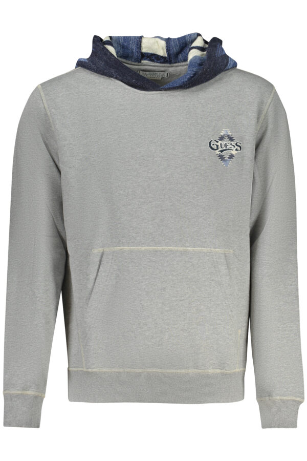 guessjeansfelpasenzazipuomogrigio_1-1.jpg Pulover Guess Jeans za moške – siv – sprednji pogled