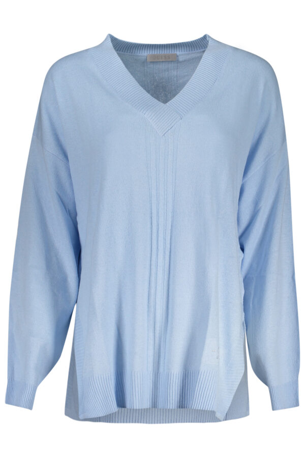 guessjeansmagliadonnaazzurro_1-3.jpg Pleten pulover Guess Jeans za ženske – svetlo moder