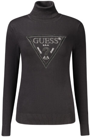 Pleten pulover Guess Jeans za ženske – črn