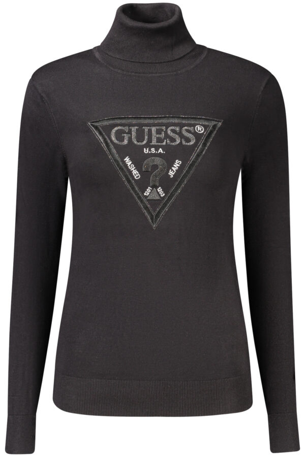 Pleten pulover Guess Jeans za ženske – črn