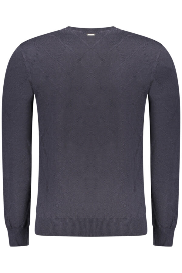 Pleten pulover Guess Jeans za moške – moder – pogled od zadaj