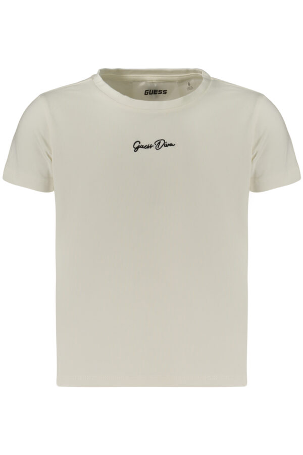 guessjeanst-shirtmanichecortebambinabianco_1.jpg Otroška majica Guess Jeans za deklice – bela