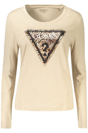 guessjeanst-shirtmanichelunghedonnabeige_1-1.jpg Majica Guess Jeans za ženske – bež