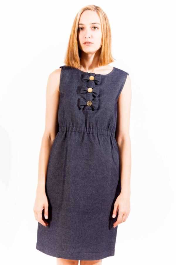 Obleka Love Moschino za ženske – modra