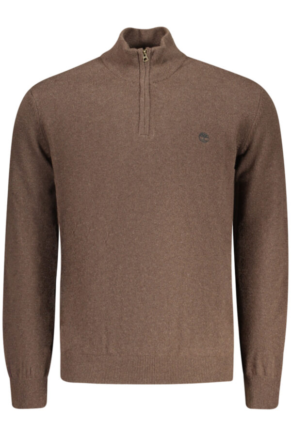 Pleten pulover Timberland za moške – rjav – sprednji pogled