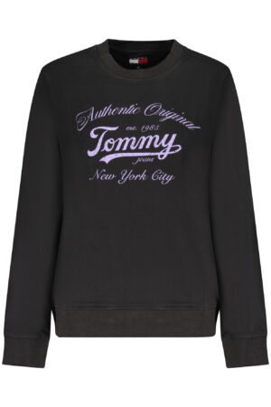 Pulover Tommy Hilfiger za ženske – črn
