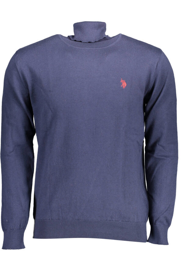 Pleten pulover U.S. Polo Assn. za moške – moder – sprednji pogled