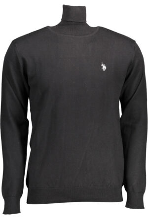 Pleten pulover U.S. Polo Assn. za moške – črn – sprednji pogled