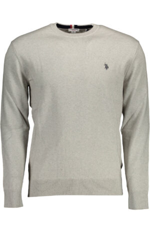 Pleten pulover U.S. Polo Assn. za moške – siv – sprednji pogled