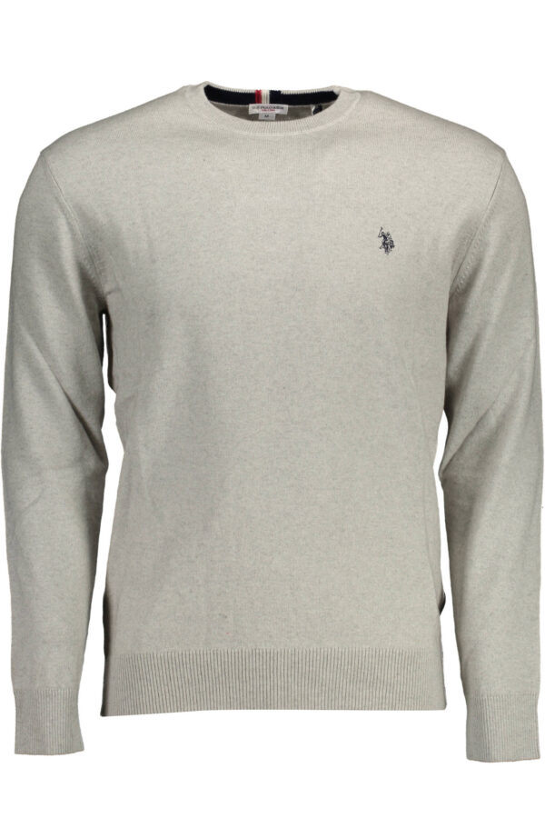 Pleten pulover U.S. Polo Assn. za moške – siv – sprednji pogled