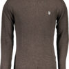 Pleten pulover U.S. Polo Assn. za moške – rjav – sprednji pogled